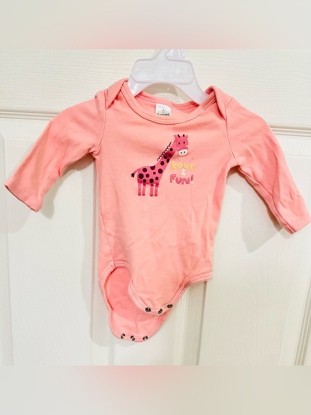 Baby Pink Giraffe One-Piece Bodysuit